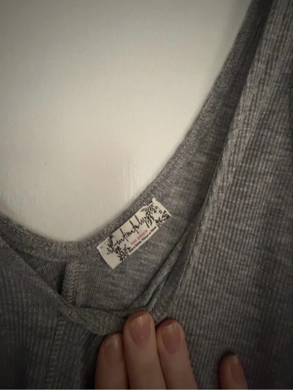 Free People Gray V-Neck Swing Tank